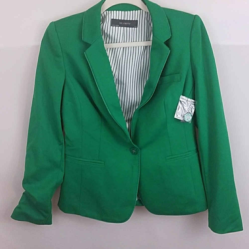 The Limited Bright Green Single Button Blazer